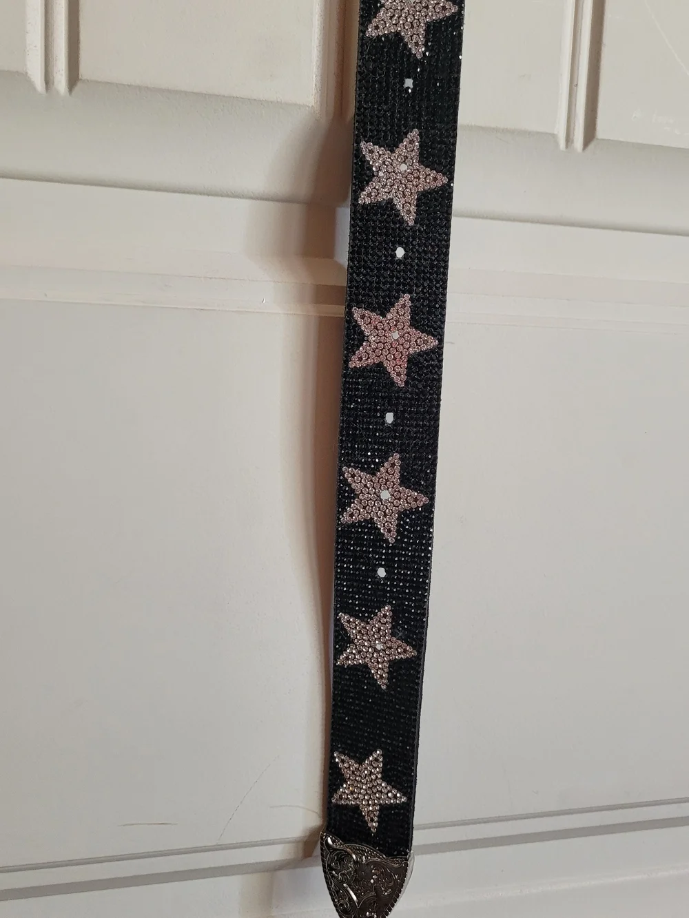 BKE Black Star-Studded Rhinestone Soft Belt M